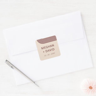 Adesivo Quadrado Burgundy Rustic Boho Arranjou Casamento Moderno