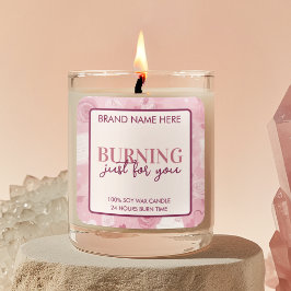 Adesivo Quadrado Burning Just For You Valentine's Day Candle Label