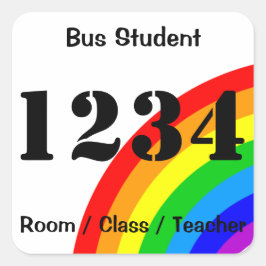 Adesivo Quadrado Bus Student ID Sticker - Arco-íris