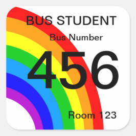Adesivo Quadrado Bus Student Sticker - Arco-íris