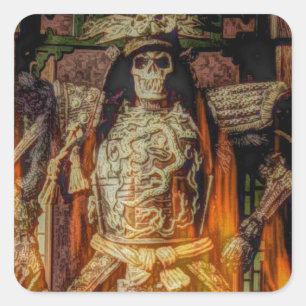 Adesivo Quadrado bushido japonês samurai armor samurai skull