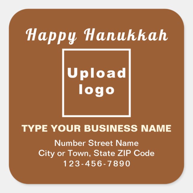Adesivo Quadrado Business Hanukkah Brown Square Sticker (Frente)