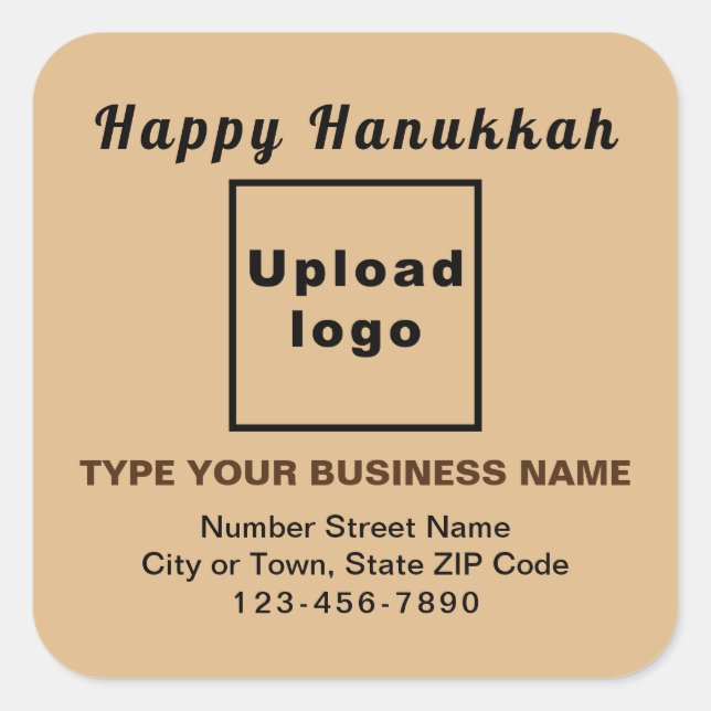 Adesivo Quadrado Business Hanukkah Light Brown Square Sticker (Frente)