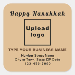 Adesivo Quadrado Business Hanukkah Light Brown Square Sticker