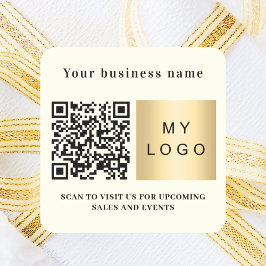 Adesivo Quadrado Business name ivory logo qr code