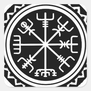 Adesivo Quadrado Bússola Viking Vegvisir