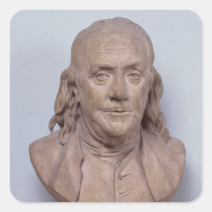 Adesivo Quadrado Busto de Benjamin Franklin 1778