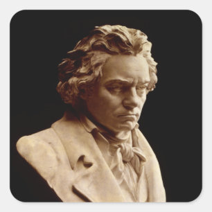 Adesivo Quadrado Busto de Ludwig van Beethoven Square Sticker