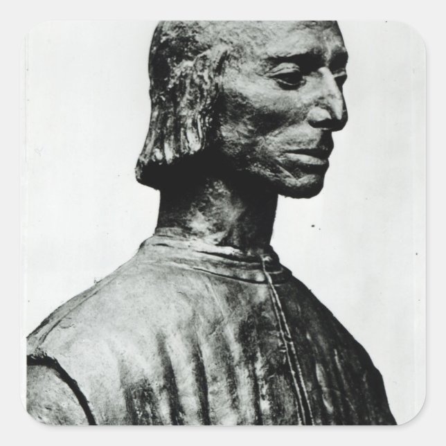 Adesivo Quadrado Busto de Niccolo Machiavelli (Frente)