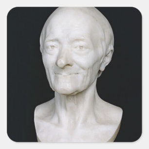 Adesivo Quadrado Busto de Voltaire sem sua peruca, 1778