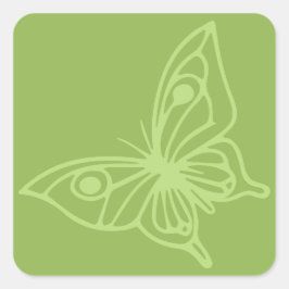 Adesivo Quadrado Butterfly Garden Butterfly Green