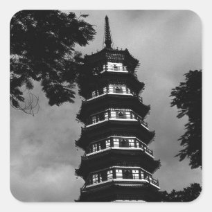 Adesivo Quadrado BW China Canton the florery pagoda 1970