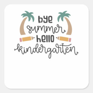 Adesivo Quadrado Bye Summer Olá Aprendizado de férias no jardim de