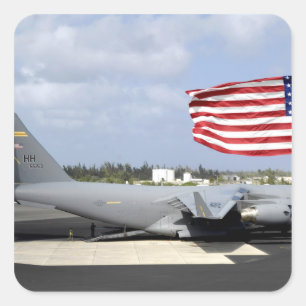 Adesivo Quadrado C-17 Globemaster III senta-se no voo