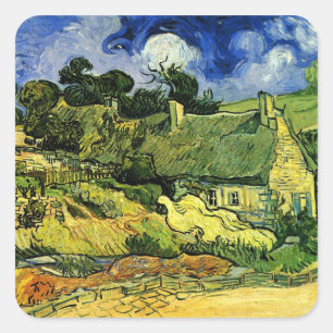 Adesivo Quadrado Cabanas de Colmo, Cordeville por Vincent van Gogh