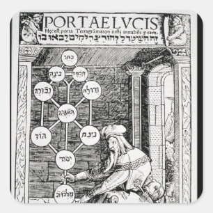 Adesivo Quadrado Cabbalist judaico que guardara um sephiroth