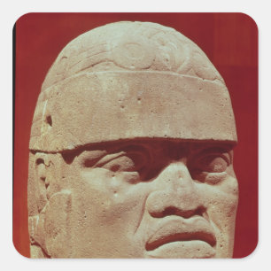 Adesivo Quadrado Cabeça Colossal, Olmec