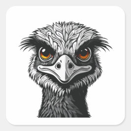 Adesivo Quadrado Cabeça de ave Emu