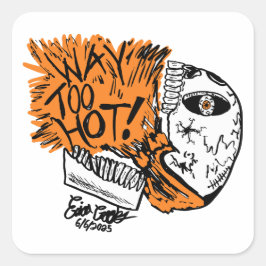 ADESIVO QUADRADO CABEÇA DE DESENHO MUITO QUENTE!