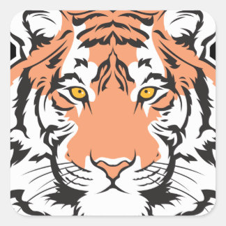 Adesivo Quadrado Cabeça de tigre de Bengala
