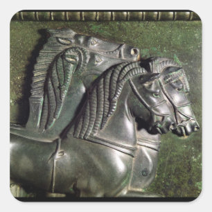 Adesivo Quadrado Cabeça de um cavalo de um quadriga