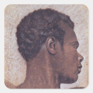 Adesivo Quadrado Cabeça de um negro