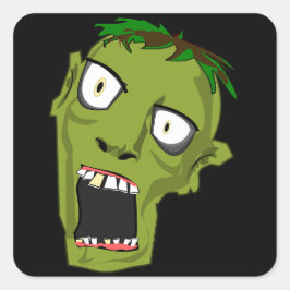 Adesivo Quadrado cabeça de zumbi