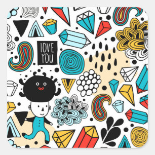 Adesivo Quadrado Cabeça louca