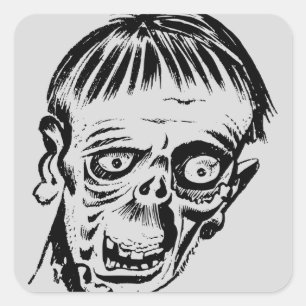 Adesivo Quadrado cabeça monstruosa
