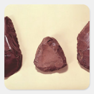 Adesivo Quadrado Cabeças de machado do sílex