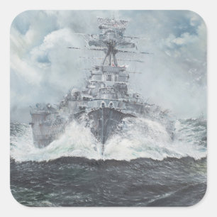 Adesivo Quadrado Cabeças de madeira para Bismarck, 23 de maio de 19