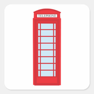 Adesivo Quadrado cabine telefônica de Londres