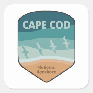 Adesivo Quadrado Cabo Cod National Seashore Massachusetts Seagulls