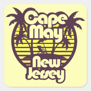 Adesivo Quadrado Cabo May,New Jersey