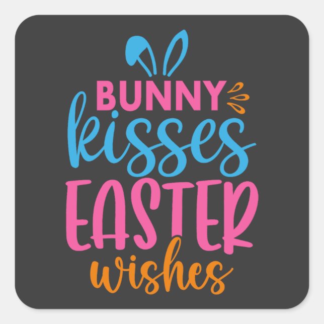 Adesivo Quadrado Caça ao Ovo de Páscoa - Animal (Frente)