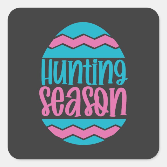 Adesivo Quadrado Caça ao Ovo de Páscoa. Celebrar (Frente)