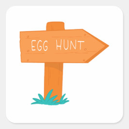 Adesivo Quadrado Caça aos Ovos