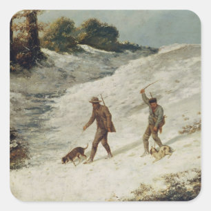 Adesivo Quadrado Caçadores na neve ou os Poachers
