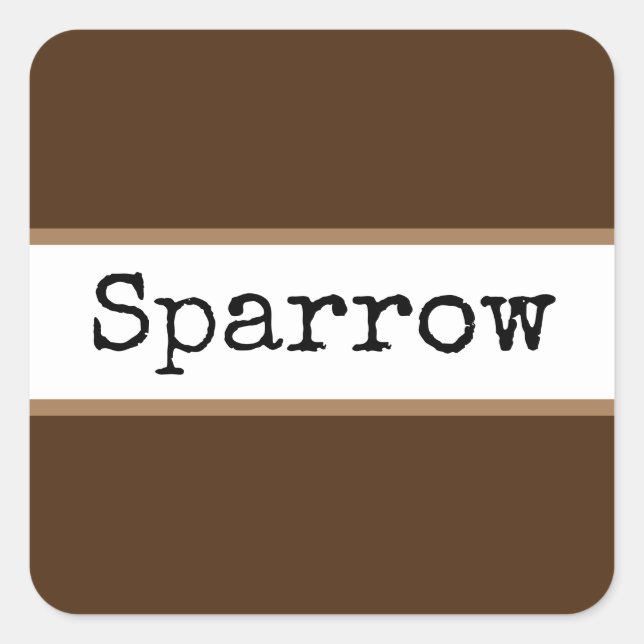 Adesivo Quadrado Cacau castanho Strips Brancos Texto Retroativo (Frente)