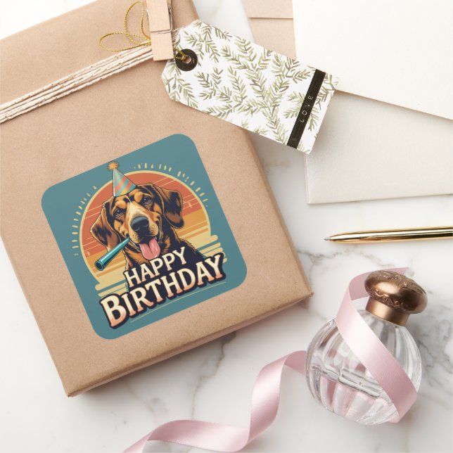 Adesivo Quadrado Cachorro Afegão Colorido (Presentear)