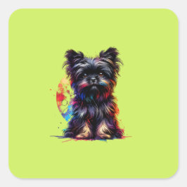 Adesivo Quadrado Cachorro Affenpinscher