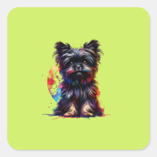 Adesivo Quadrado Cachorro Affenpinscher