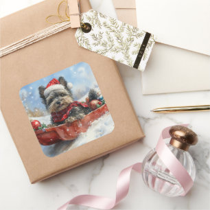 Adesivo Quadrado Cachorro Affenpinscher Cachorro com Lama Deixe-o N