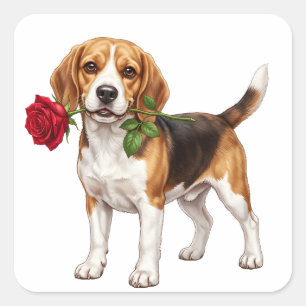 Adesivo Quadrado Cachorro Beagle Fofo