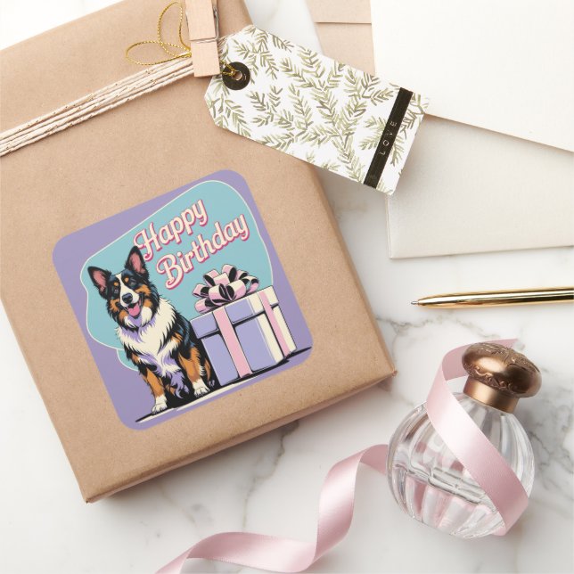 Adesivo Quadrado Cachorro Belga Colorido (Presentear)