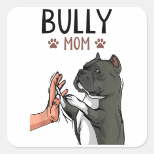 Adesivo Quadrado Cachorro Borrão Americano Mamãe Bonita