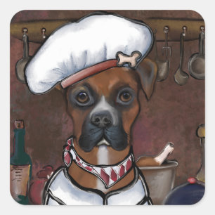 ADESIVO QUADRADO CACHORRO BOXER COZINHA