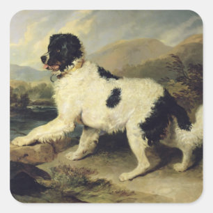 Adesivo Quadrado Cachorro da Terra Nova Chamado Leão, 1824 (óleo 