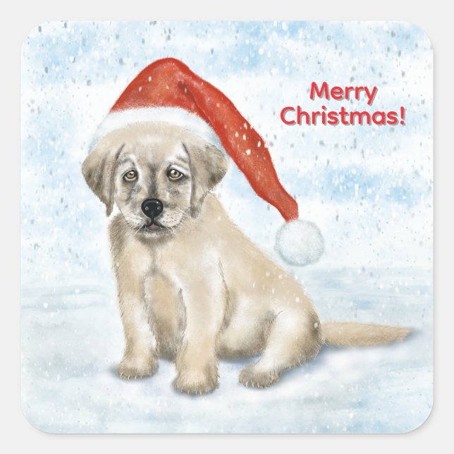 Adesivo Quadrado Cachorro de Natal (Frente)