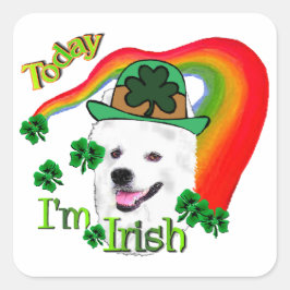 Adesivo Quadrado Cachorro Eskimo Americano St Patricks